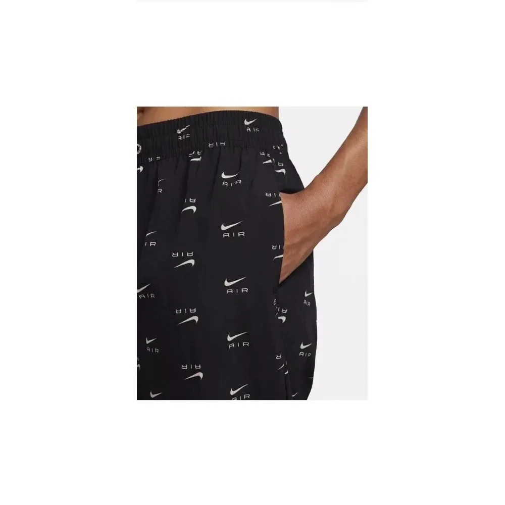 Nike Air All Over Print Woven Mid Rise Pants DV8058-010 Black Women's Sz L‎ $85